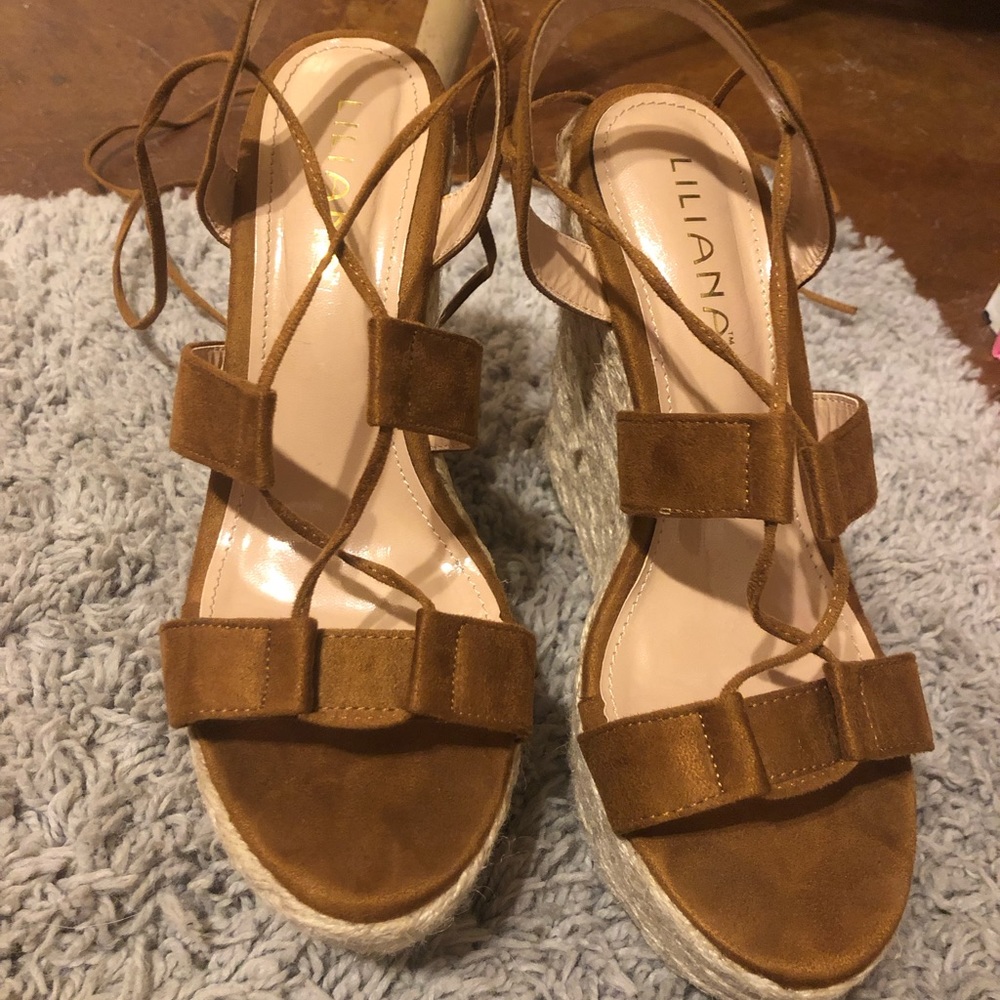 Forever 21 lace up wedges